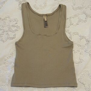 Women's Ribbed Tank Top - Tan